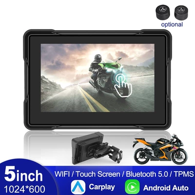 Waterproof Riding Recorder, Motorcycle-Mounted Motorcycle driving recorder - 5inch-pure-screen-projection-tire-pressure