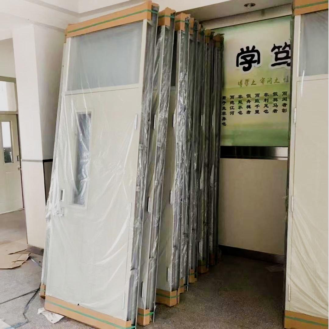 厂家批发钢质门带气窗学校门蓝灰教室门宿舍门工程门防盗门单元门-阿里巴巴