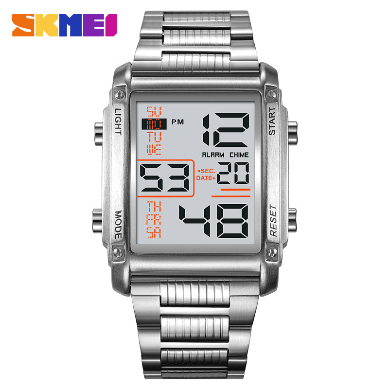 SKMEI Moment Square dial Stylish practical Men's Electronic Sport waterproof date display electronic watch