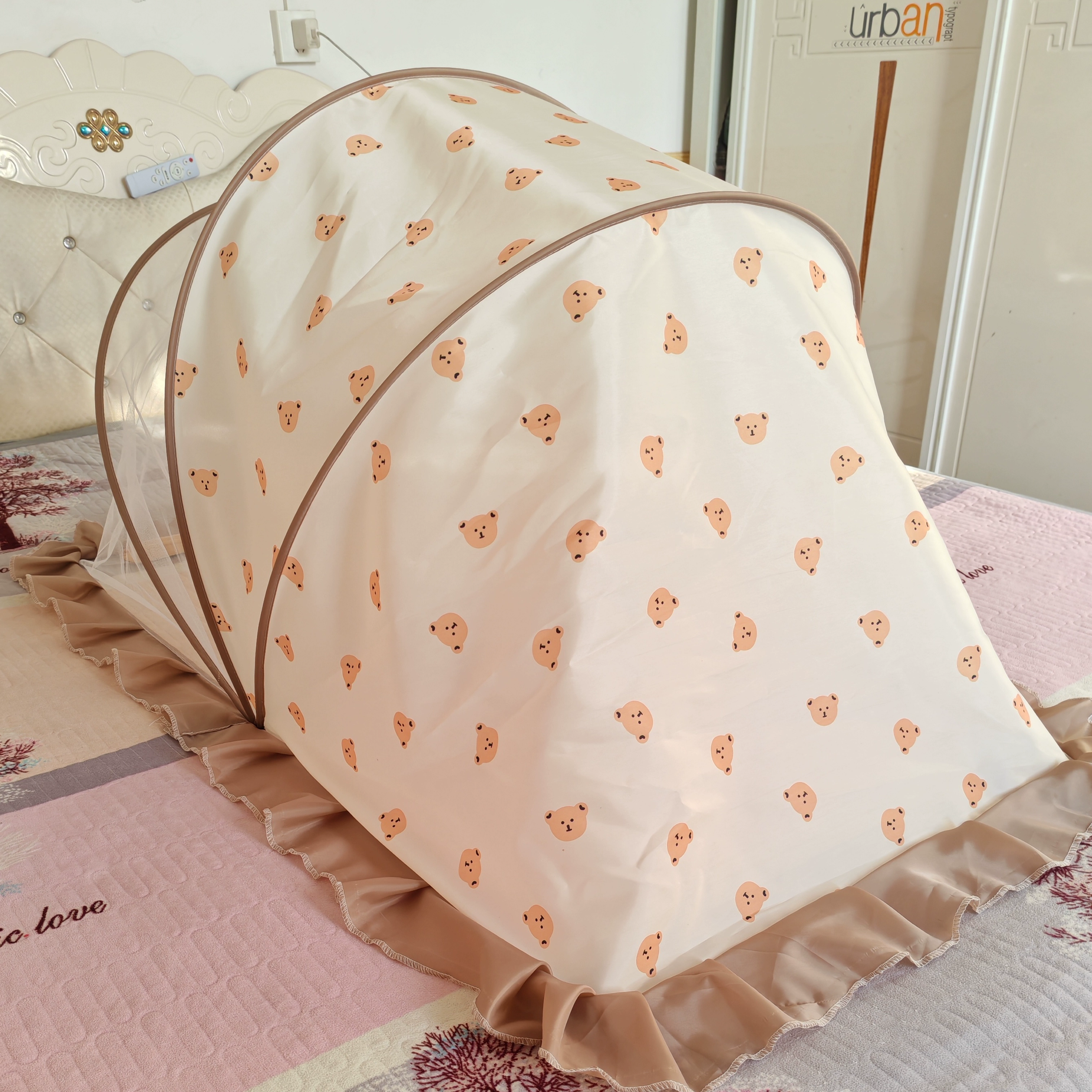 Сетка от комаров для детской кроватки, складная, не требует сборки, в стиле юрты, для младенцев и малышей.