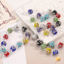 热款ins风多色陶泥满钻直孔珠子钻球串珠 手链配件手工装饰品批发