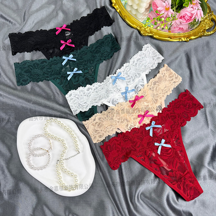 Women's Thong Sexy Spice Girl Charming Juicy Couture Lace T-Back