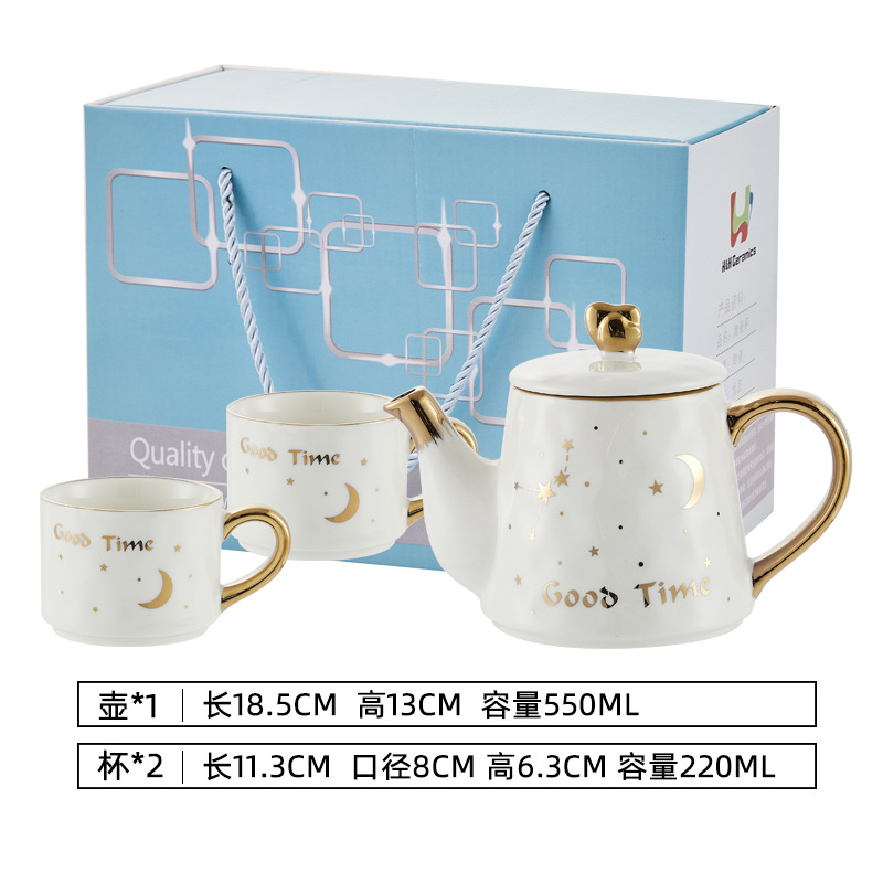 INS juego de té cerámica flor traje tetera estilo europeo Madre y niño olla Amazon Venta caliente café tetera regalo