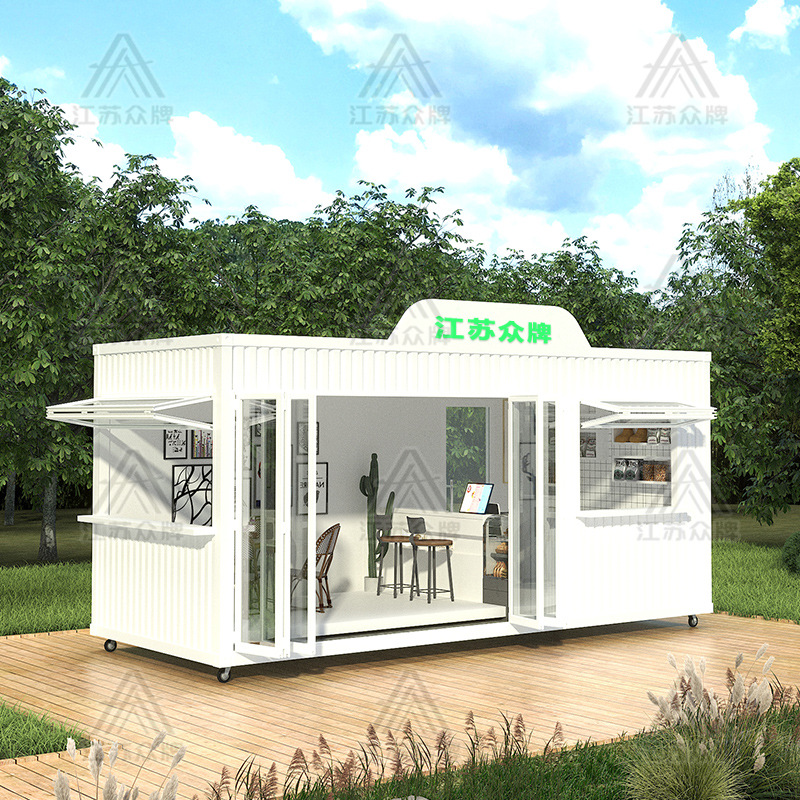 Contenedor de viviendas móviles Red comercial comercial área escénica contenedor tienda móvil café té con leche quiosco