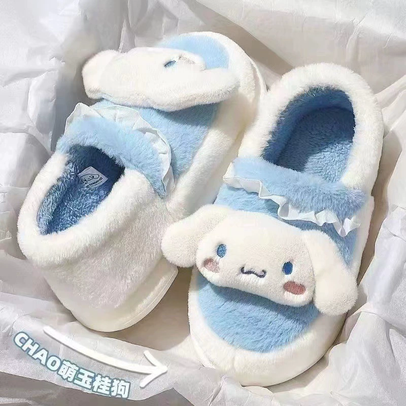 Winter cute keep warm non-slip slippers for students, plush