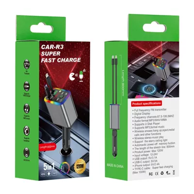 Y13 Car Fast Charger with Car mp3 - r3-aluminum-alloy-shell-starry-sky-light