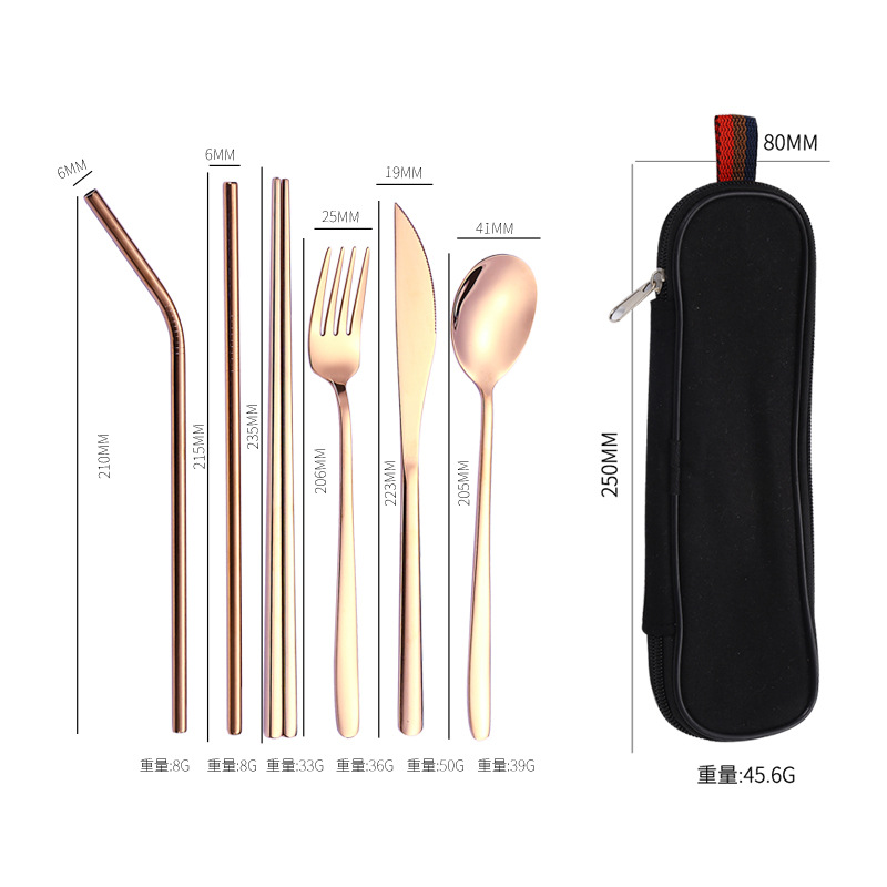 로즈 골드 세트 + 블랙 지퍼백