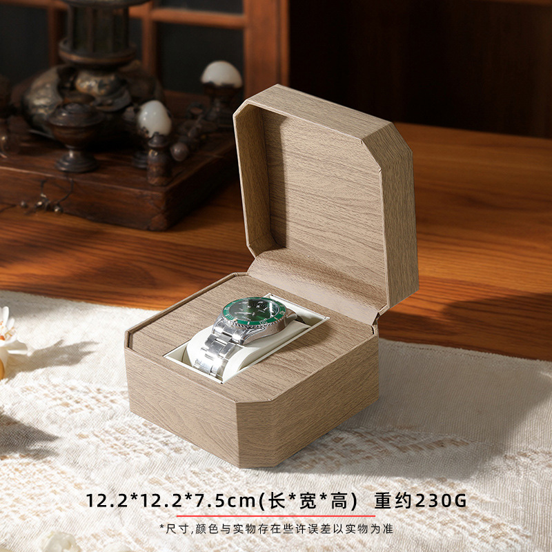 원목 무늬 시계 보관함 카키색