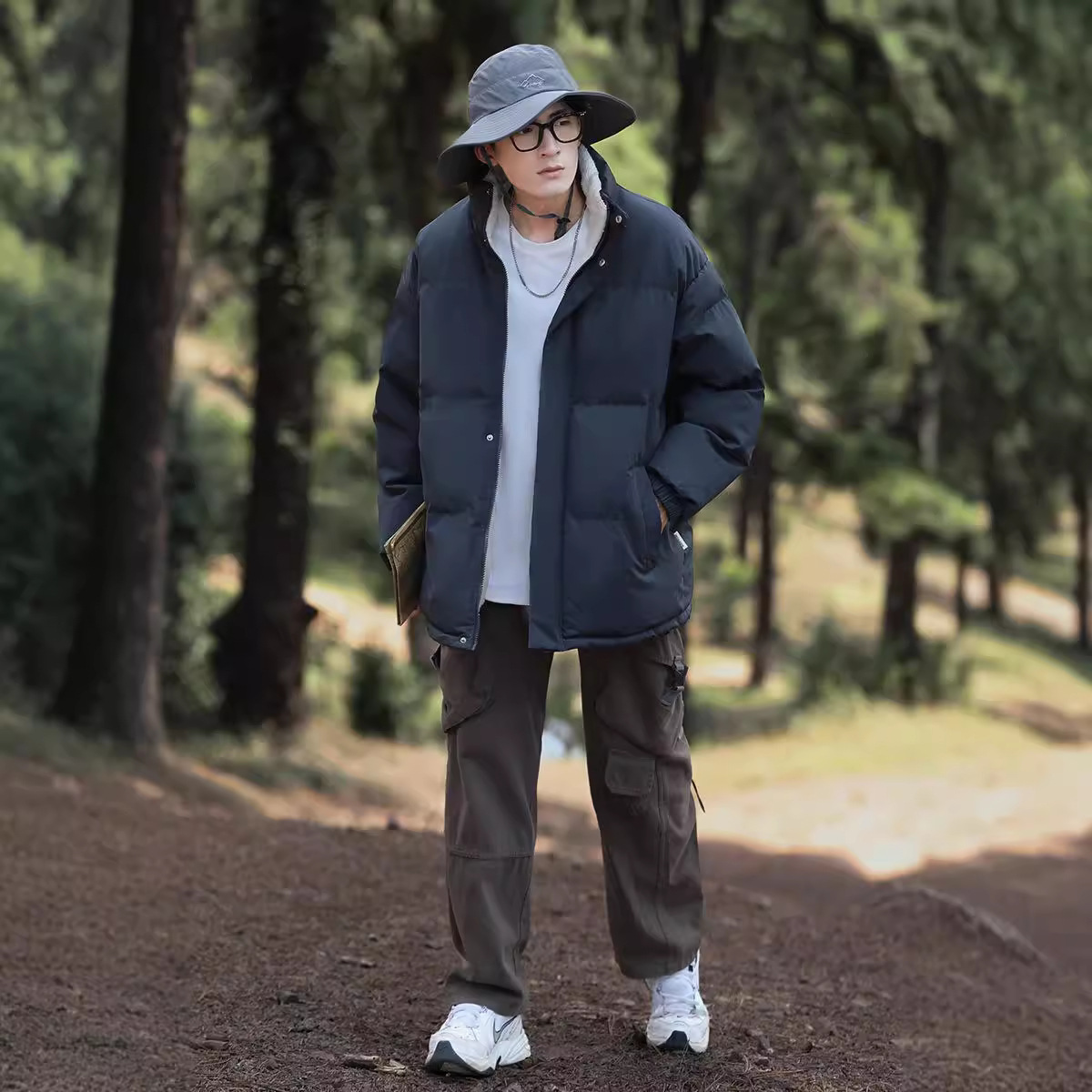 Veste à capuche épaisse en coton pour homme, manteau chaud et ample, tendance, hiver 2024_voghion.com