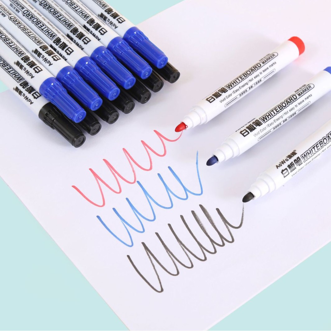 6168 Whiteboard Pen Aowa Whiteboard Erasable and Refillable Colorful Single-Head Whiteboard Pen Kidsren's Education Water-Based Environmentally Friendly Pen