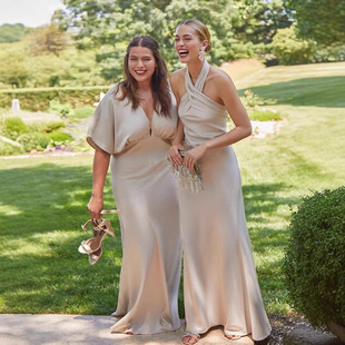 Champagne Color Accessible Luxury Niche Bridesmaid Dress Export Amazon Bride Best Friend Bridesmaid Dress Elegant Banquet Evening Dress