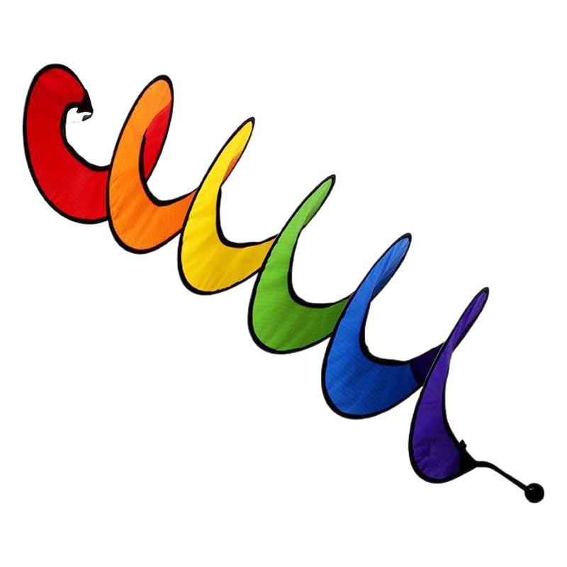 Outdoor Hanging Ornaments Rotating Wind Turning Colorful Wind Strip Scenic Area Decorative Garden Cloth Rainbow Windmill Children's Toys Wholesale