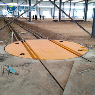 10 Tons Fast Turning Track Turntable Cross Workshop Electric Rotating Platform Industrial Track Turntable