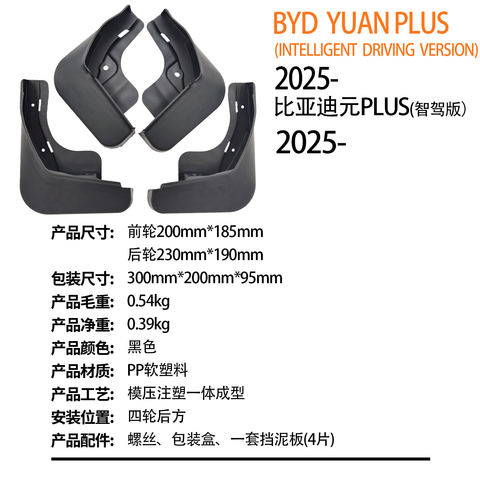 Suitable for Byd Yuan Yuan Plus Intelligent Driving Edition 2025-Foreign Trade Cross-Border Car Fender Dropshipping