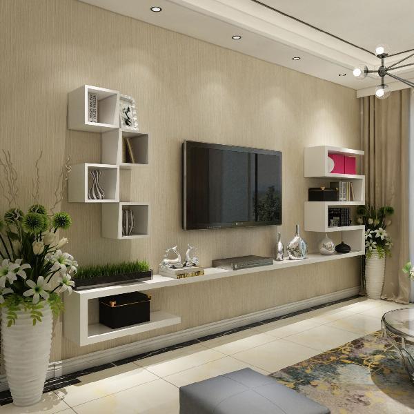 Wall Storage Rack Modern Simple Wall-Mounted Tv Cabinet Living Room Partition Set-Top Box Rack Background Wall Decorative Rack Shelf