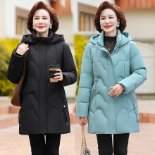 代发防寒中年妈妈连帽羽绒服2025冬季新款加厚保暖白鸭绒女士外套