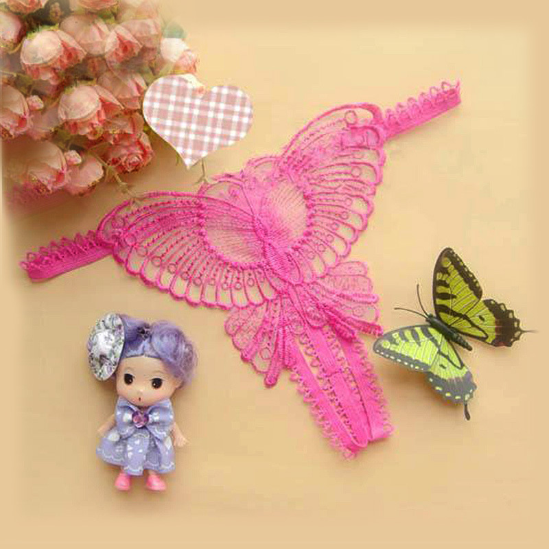 Linda mariposa sexy entrepierna abierta invisible Tanga T pantalones en forma de C sexy ropa interior femenina sexy encaje