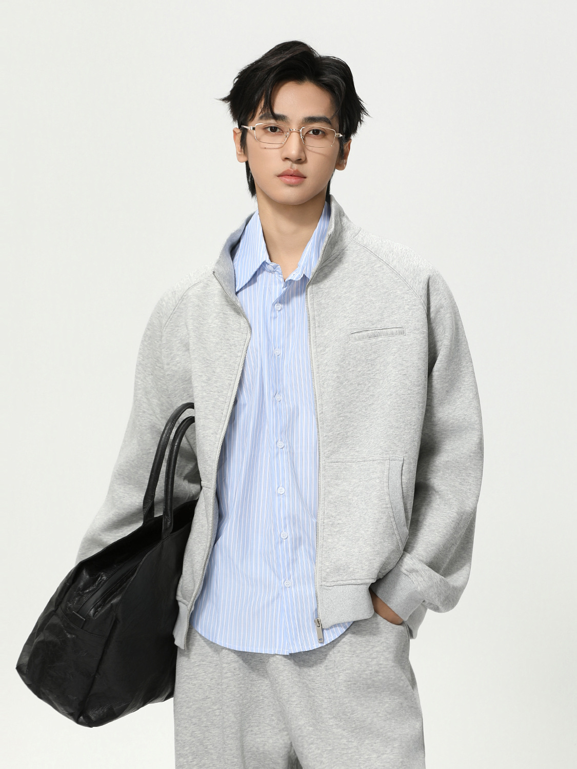 MTLCLOTHES Hombres| Coreano minimalista color sólido cardigan elástico cintura pantalones deportivos versátiles moda casual