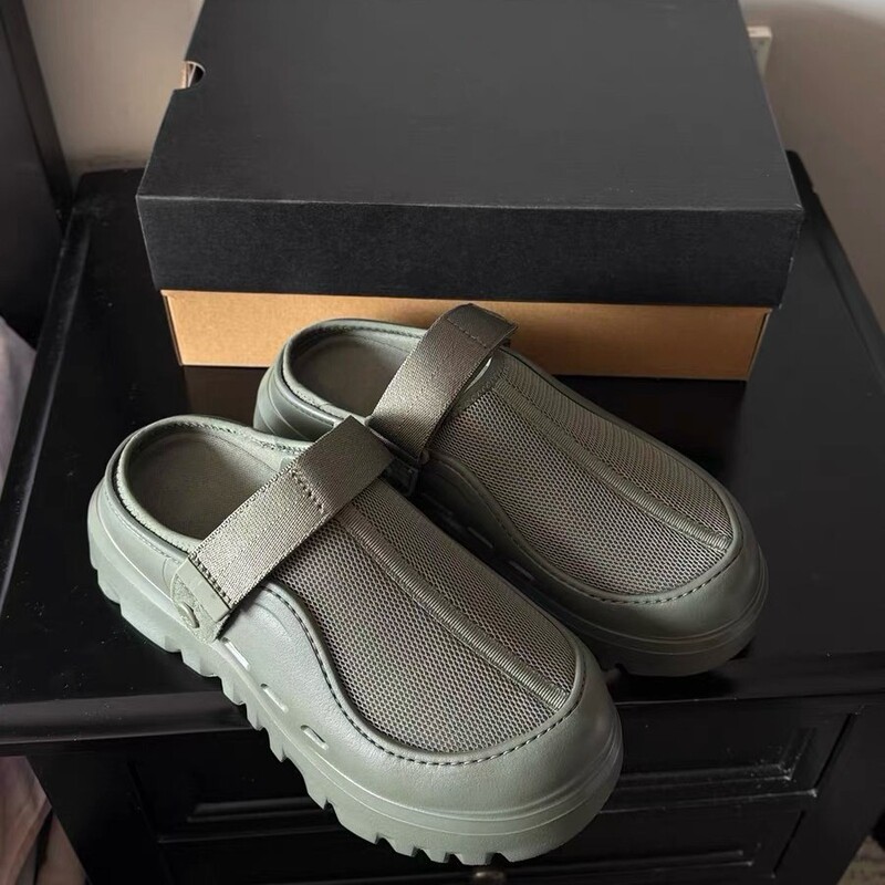 2025 Summer New Tasman Comfortable Lightweight Solid Color Platform Velcro Casual Sandals for Commuting Textiles