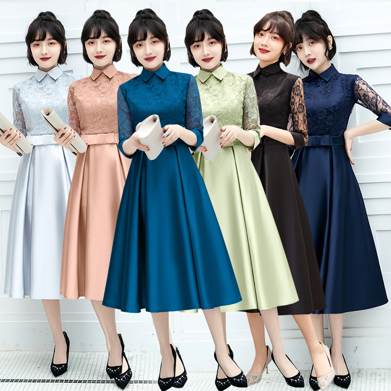 Black Little Dress for Women 2026 New Style Elegant Mid-Length Slim Fit Slimming Birthday Evening Dress Can Be Worn Casually