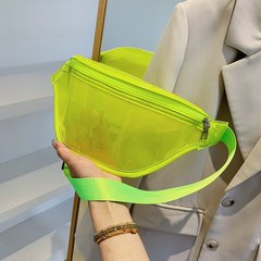 透明胸包女2023夏新款流行時尚女士斜挎腰包潮pvc純色沙灘果凍包