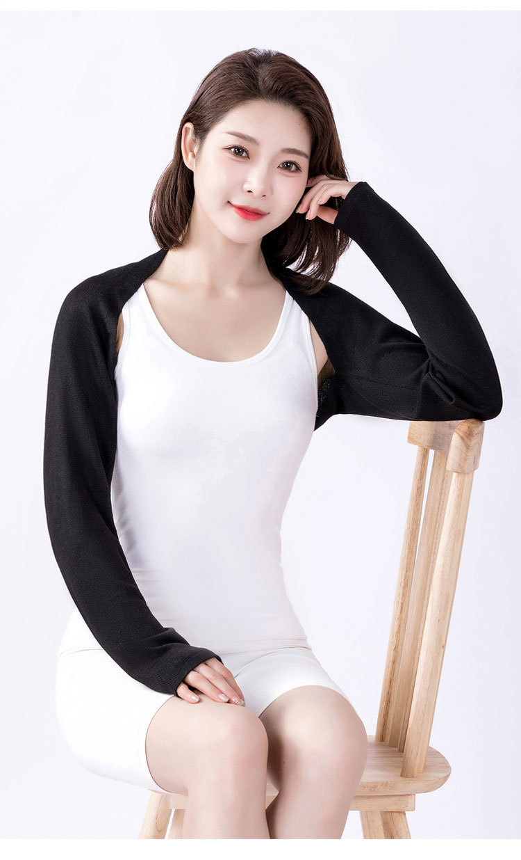 Summer Pure Cotton Shoulder Pads for Women, Long-Sleeved Arm Sleeves, Shoulder Pads, Thin Waistcoat, Warm Shawl, Air-Conditioned Sleeping Protection Against Cold