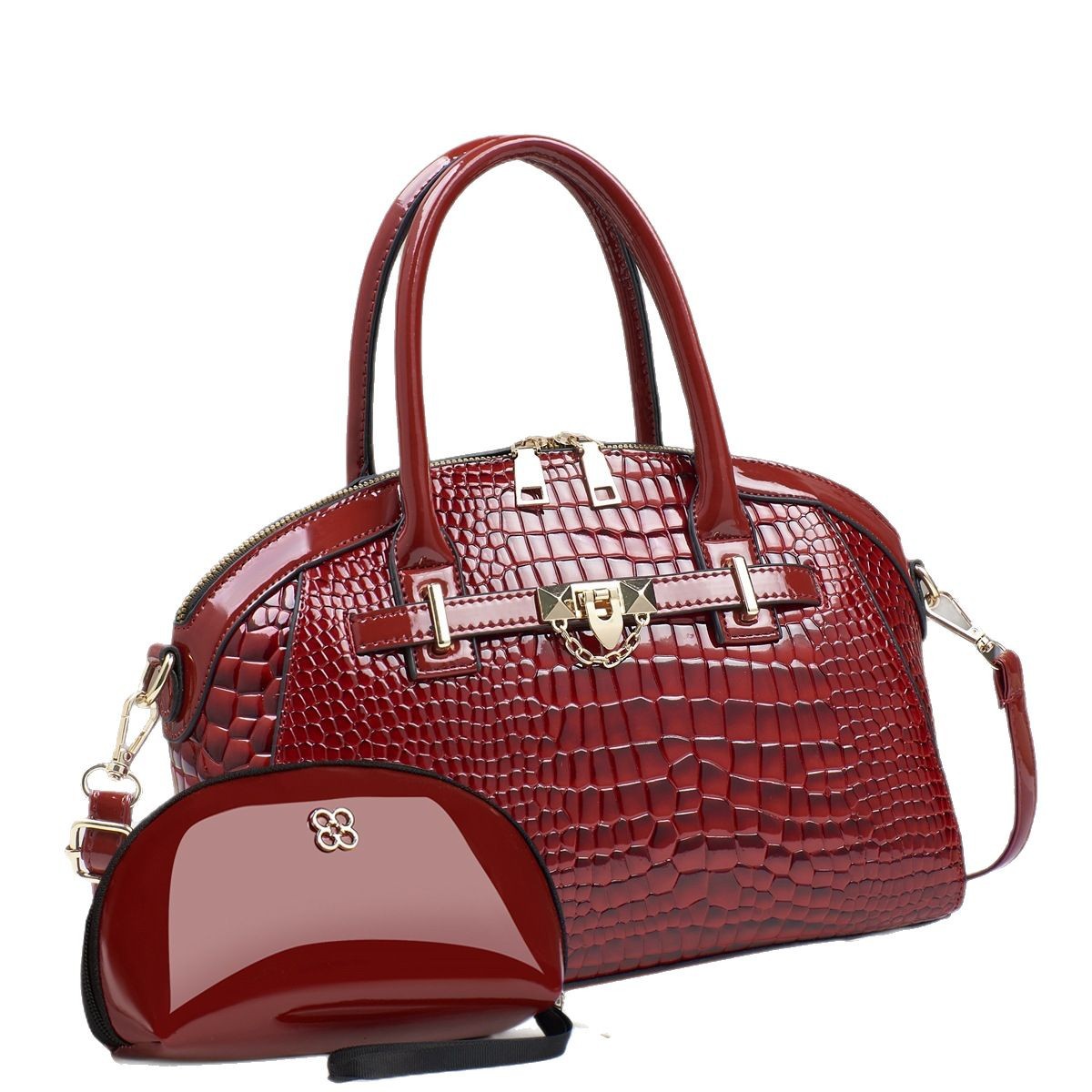 Primavera y verano nuevo patrón de cocodrilo bolso de mujer de mediana edad atmosférico bolso de madre bolso de mensajero de hombro salvaje bolso de moda bolso grande