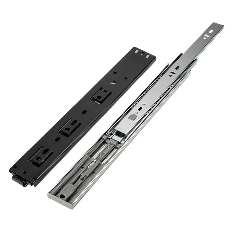 45 широкая направляющая для выдвижных ящиков трехсекционная буферная демпфирующая направляющая гидравлическая самовсасывающая демпфирующая направляющая 8-дюймовая трехсекционная буферная направляющая