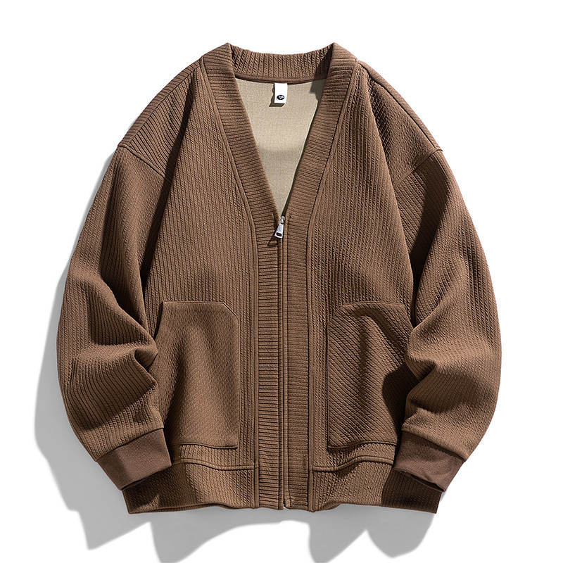 Men's Spring and Autumn plus size Business Casual Knitted Cardigan Jacket Men's Fat Men's Solid Color Plus Size Fat Jacket Men's Spring and Autumn plus size Business Casual Knitted Cardigan Jacket Men's Fat Men's Solid Color Plus Size Fat Jacket