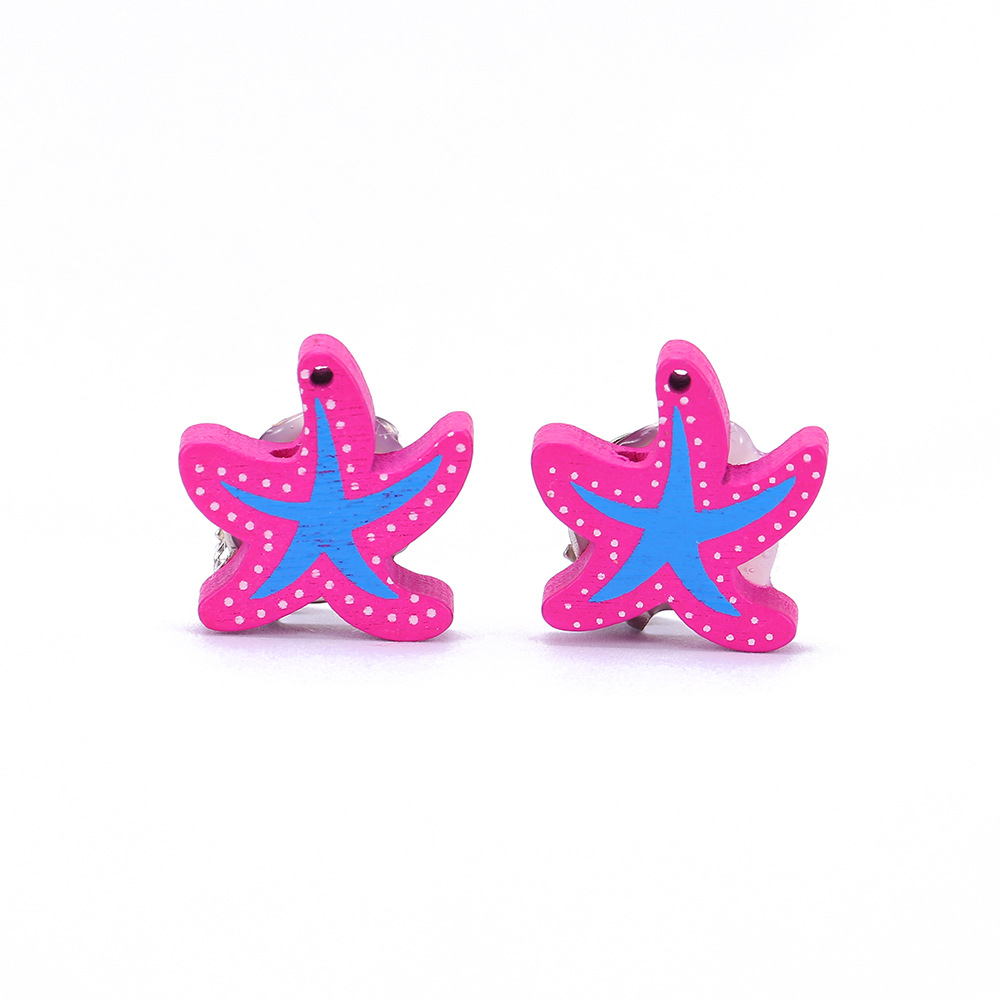 Cute Unicorn Butterfly Wood Stoving Varnish Womenu0027S Ear clips 1 Pair