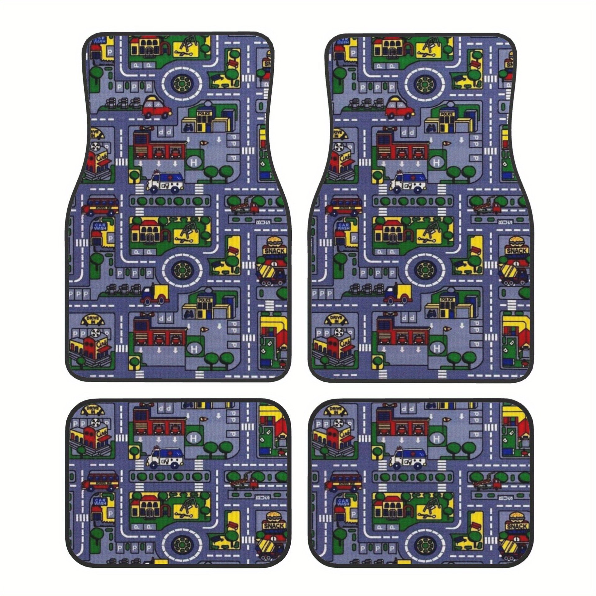 Cross-border Amazon American-style trendy car floor mats four-piece set, water-absorbent, wear-resistant, dirt-resistant car decorative floor mats, drop-shipping available