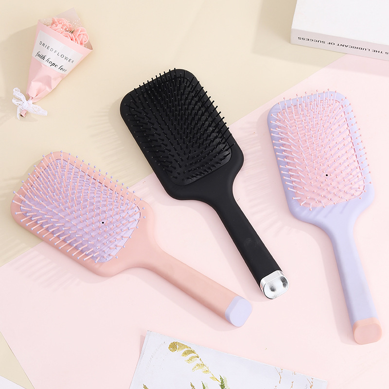 Xiaohongshu recomienda un peine con cojín de aire para masaje en el hogar, un peine con bolsa de aire esmerilado negro duradero para cabello liso y duradero, antiestático