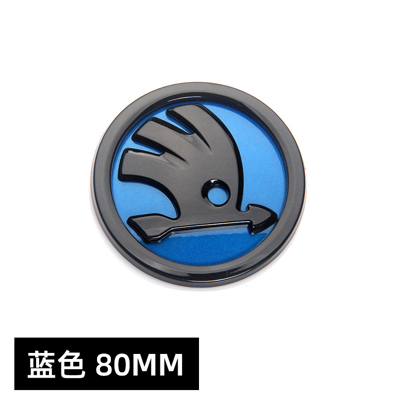 90MM 80MM Adecuado para Skoda Octavia Jingrui Etiqueta delantera y trasera Etiqueta de red media negra Etiqueta de cola ABS
