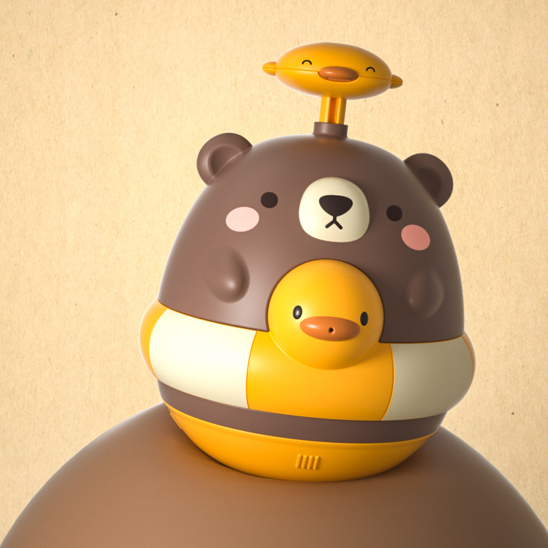 Bebé jugando vaso de agua presionando agua pulverizada juguete niños jugando agua oso sonajero agua y tierra baño Baño juguete