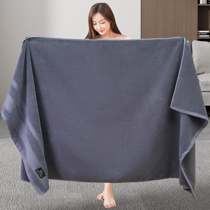 Pure Cotton Large Bath Towel Household Absorbent Extra Large Towel for Men and Women Couple Bath Wrap Thickeneded 2025 New Style Does Not Fall Off