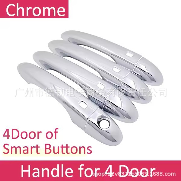 Suitable for 14-19 Jeep Cherokee KL Chrome Handle Cover Free Light Door Handle Decorative Sticker