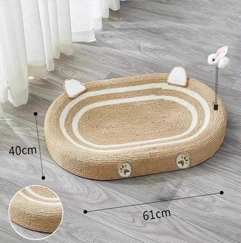 Sisal cat scratching board, oval extra-large cat nest basin, no crumbs, hemp rope, scratch-proof, one-piece cat claw board, scratch-resistant