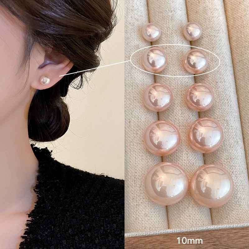 Earrings from pearl, small design ear clips