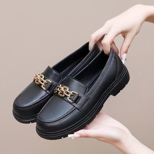 New loafers women's rain shoes fashion Korean style outer wear commuter work labor protection shoes thick bottom waterproof anti-slip shoes wholesale
