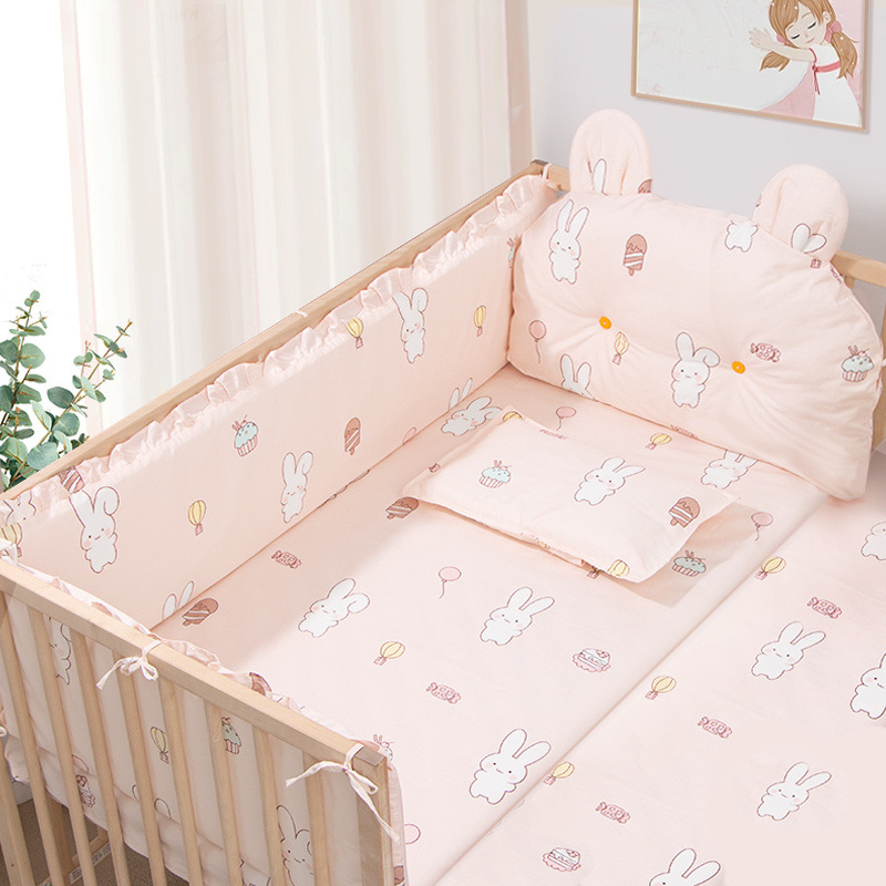 Crib Fence Soft Bag Anti-Collision Newborn Kidsren Spliced Bed Baby Guardrail Cushion Thickeneded Anti-Fall Removable and Washable