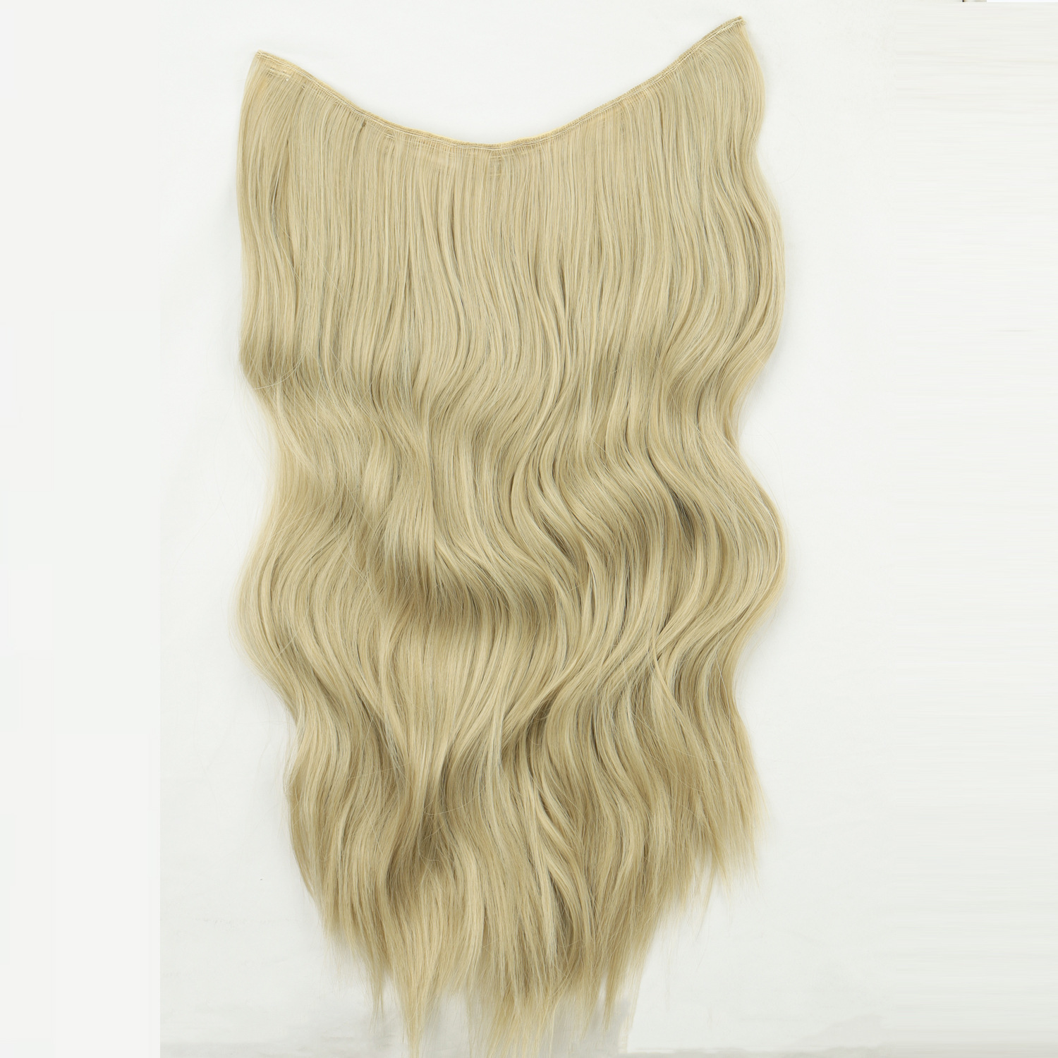 Peruca de cabello rizado en forma de U flácida, aumento de cabello, peruca de cabello simulada de una pieza, cabello largo femenino, cabello invisible sin huellas.