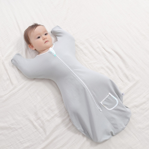 Newborn baby surrender-type anti-jump sleeping bag for male and female babies, spring and autumn swaddling children's sleeping tool, universal for all seasons