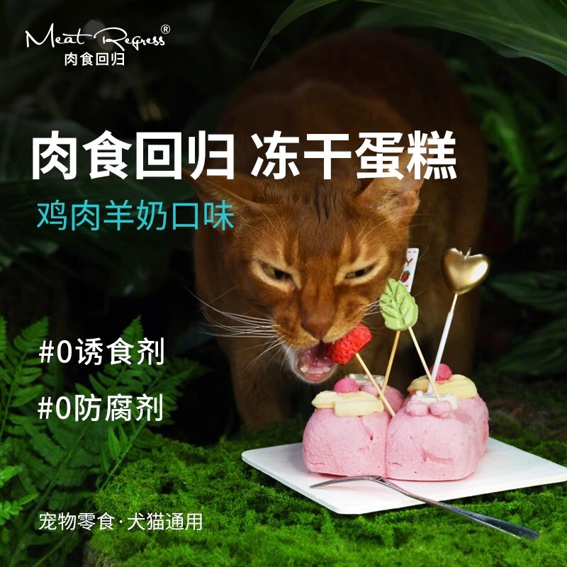 Meat Return Pet Birthday Cake Freeze-Dried Chicken and Goat Milk Flavor Set Gift Box Adult Cat and Dog Snacks Wholesale