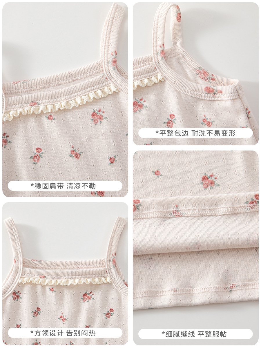 2026 verano primavera y verano niñas exquisita chaleco de cabina de algodón para bebés flores delgadas chaqueta delgada dulce ropa para el hogar