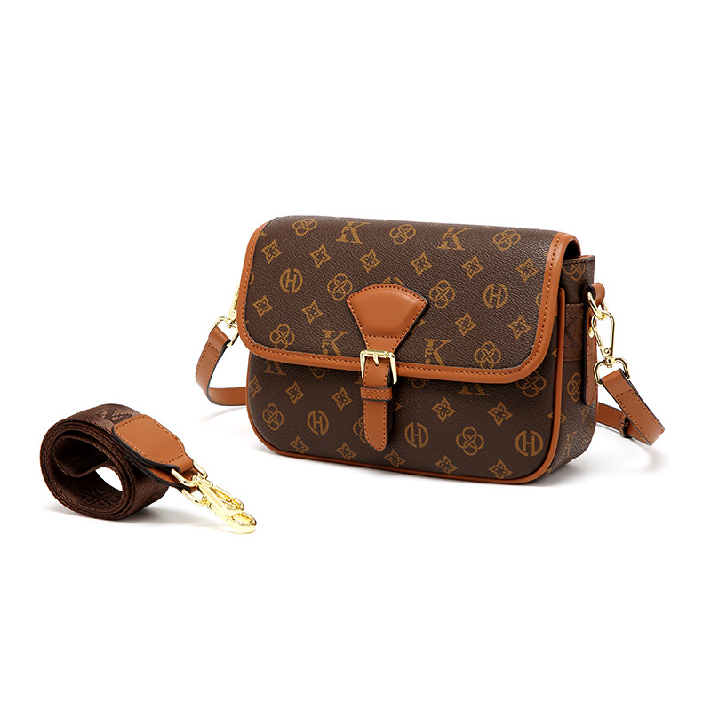 MK F2024 nuevo bolso cuadrado pequeño retro, bolso clásico de la vieja flor, moda, todo fósforo, bolso de hombro para mujer, viajero femenino