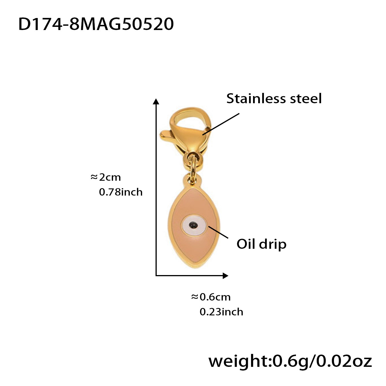 D174-8 황금 악마의 눈 펜던트 2개