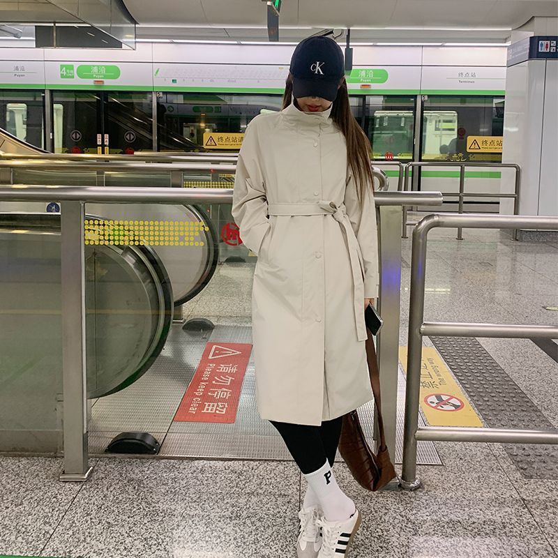 欧货黑色中长款冲锋衣女款2025新款宽松加棉休闲风衣棉服风衣外套|undefined