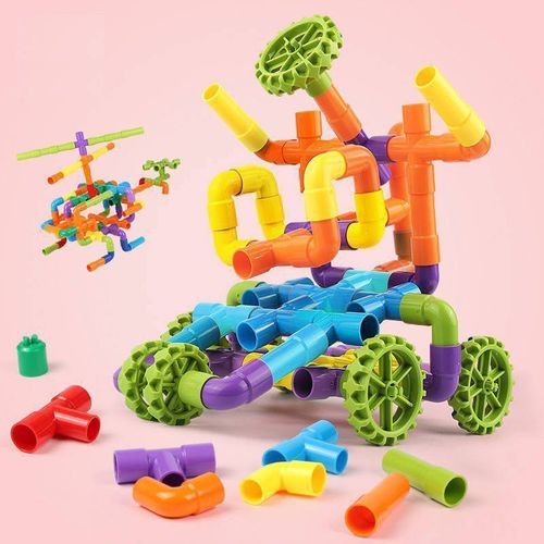 Pipe building blocks assembled children's water pipe type puzzle development for girls and boys kindergarten plastic puzzle toys
