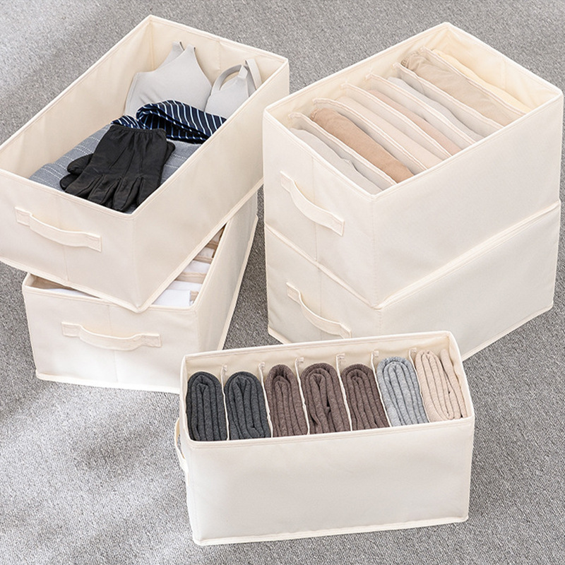 Pants clothes storage Artifact Box box for jeans compartment organizing bag clothing partition basket household wardrobe layered