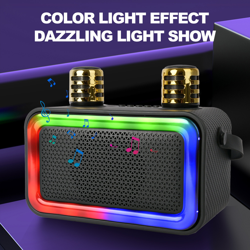 Sing-e ZQS1491W Wireless Bluetooth Speaker Outdoor Home Karaoke Speaker Dual Microphone All-in-one Machine Portable_voghion.com